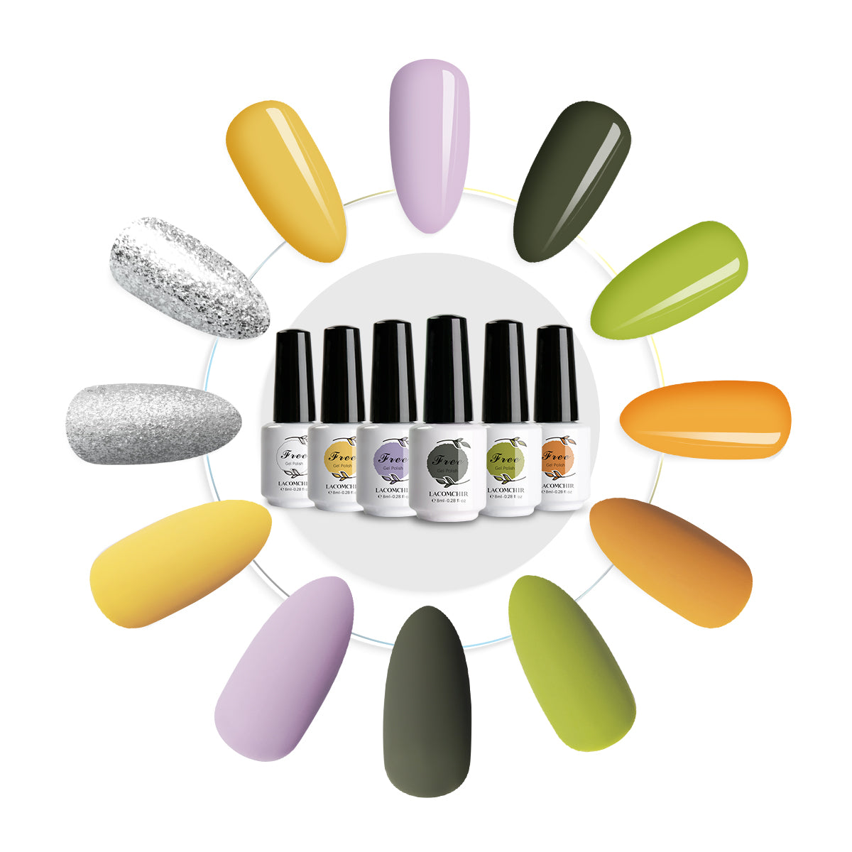 Nail Gel Polish Set UV/LED Gel 8ml*6pcs