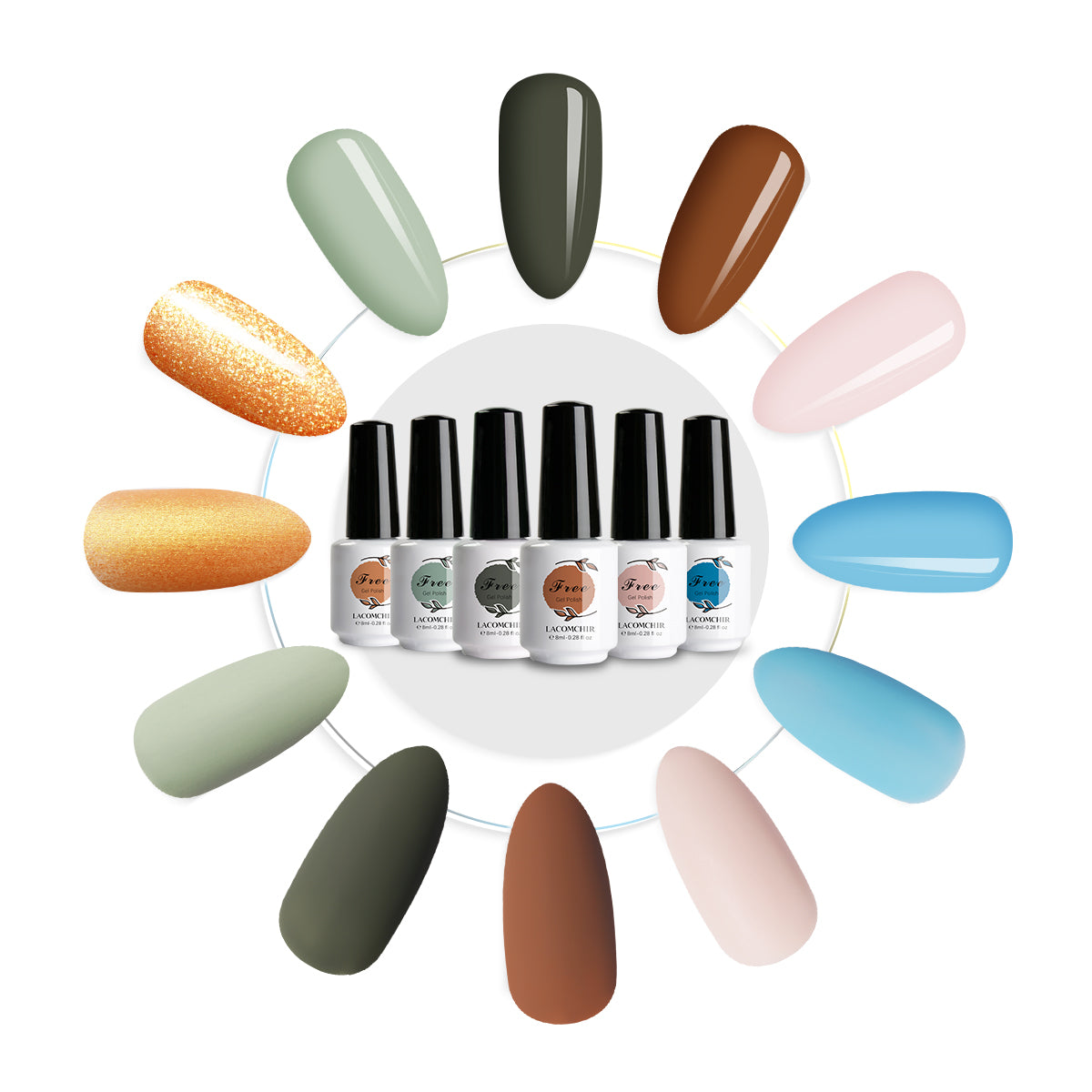 Nail Gel Polish Set UV/LED Gel 8ml*6pcs